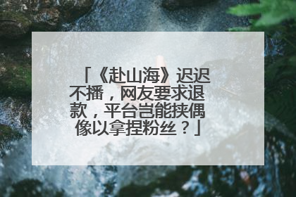 《赴山海》迟迟不播，网友要求退款，平台岂能挟偶像以拿捏粉丝？