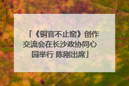 《铜官不止窑》创作交流会在长沙政协同心园举行 陈刚出席
