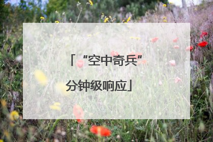 “空中奇兵”分钟级响应