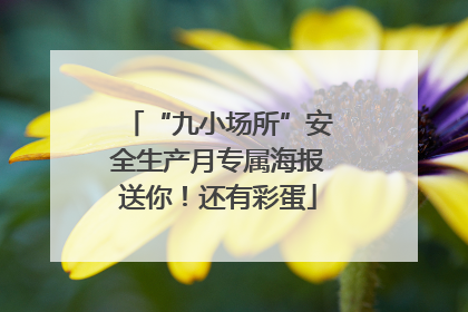 “九小场所”安全生产月专属海报送你！还有彩蛋