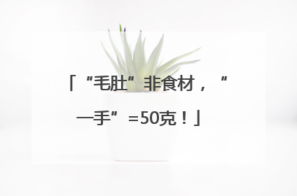 “毛肚”非食材，“一手”=50克！