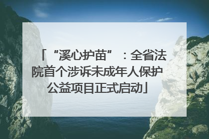 “溪心护苗”：全省法院首个涉诉未成年人保护公益项目正式启动