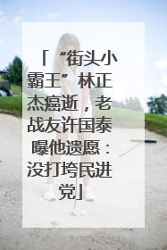 “街头小霸王”林正杰癌逝，老战友许国泰曝他遗愿：没打垮民进党