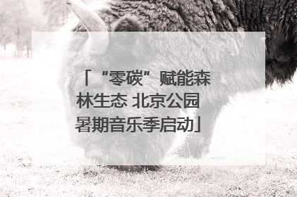 “零碳”赋能森林生态 北京公园暑期音乐季启动
