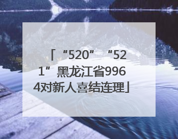 “520”“521”黑龙江省9964对新人喜结连理