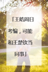 王皓周日考编，可能和王楚钦当同事