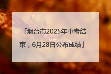 烟台市2025年中考结束，6月28日公布成绩