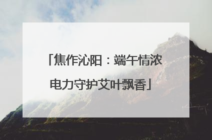 焦作沁阳：端午情浓 电力守护艾叶飘香