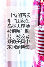 特朗普发布“朋友在高尔夫球场被鹅咬”照片，被咬者疑似美国中东问题特使