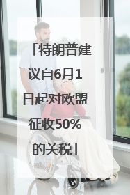 特朗普建议自6月1日起对欧盟征收50%的关税