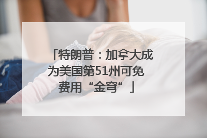 特朗普：加拿大成为美国第51州可免费用“金穹”