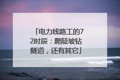 电力线路工的72时辰：爬陡坡钻隧道，还有其它