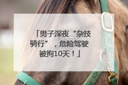 男子深夜“杂技骑行”，危险驾驶被拘10天！