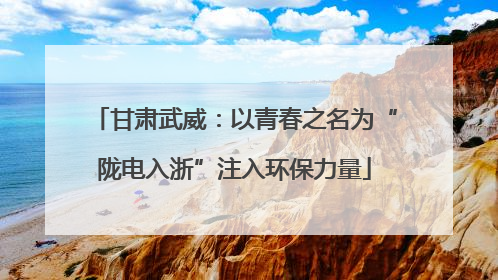 甘肃武威：以青春之名为“陇电入浙”注入环保力量
