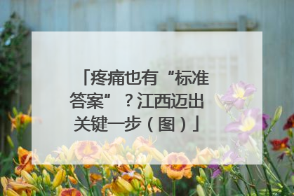 疼痛也有“标准答案”？江西迈出关键一步（图）