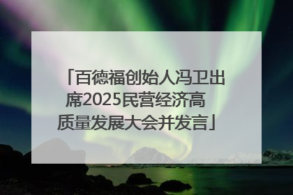 百德福创始人冯卫出席2025民营经济高质量发展大会并发言