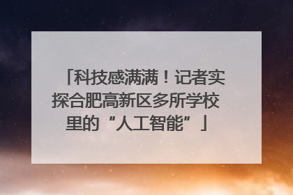 科技感满满！记者实探合肥高新区多所学校里的“人工智能”