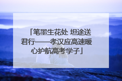 笔墨生花处 坦途送君行——孝汉应高速暖心护航高考学子
