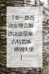 美一票否决安理会加沙决议草案 古特雷斯：感到失望