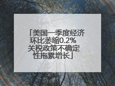 美国一季度经济环比萎缩0.2% 关税政策不确定性拖累增长