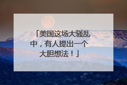 美国这场大骚乱中，有人提出一个大胆想法！