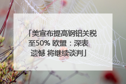 美宣布提高钢铝关税至50% 欧盟：深表遗憾 将继续谈判