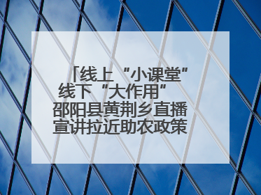 线上“小课堂”线下“大作用” 邵阳县黄荆乡直播宣讲拉近助农政策最后一公里