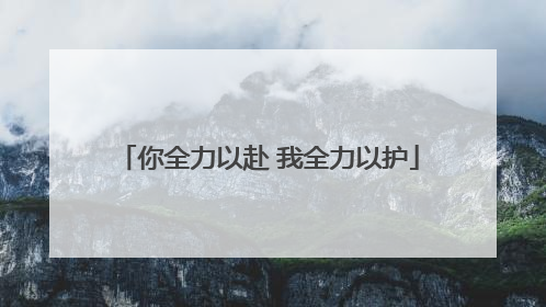 你全力以赴 我全力以护