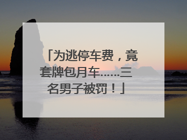 为逃停车费，竟套牌包月车……三名男子被罚！