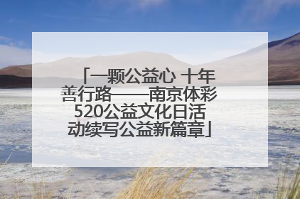 一颗公益心 十年善行路——南京体彩520公益文化日活动续写公益新篇章