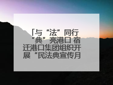 与“法”同行 “典”亮港口 宿迁港口集团组织开展“民法典宣传月”系列活动