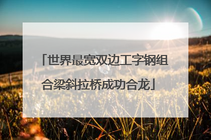 世界最宽双边工字钢组合梁斜拉桥成功合龙