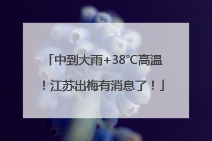 中到大雨+38℃高温！江苏出梅有消息了！