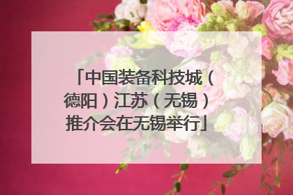 中国装备科技城（德阳）江苏（无锡）推介会在无锡举行