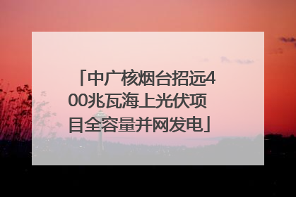中广核烟台招远400兆瓦海上光伏项目全容量并网发电