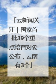 云新闻关注｜国家首批39个重点培育对象公布，云南有3个