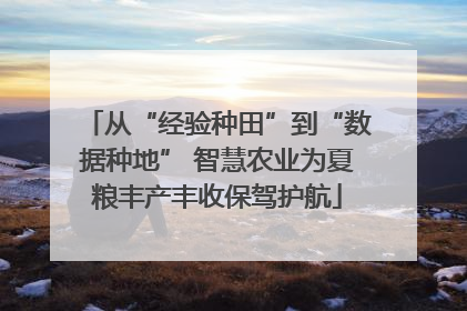 从“经验种田”到“数据种地” 智慧农业为夏粮丰产丰收保驾护航
