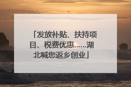 发放补贴、扶持项目、税费优惠……湖北喊您返乡创业