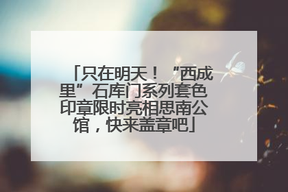 只在明天！“西成里”石库门系列套色印章限时亮相思南公馆，快来盖章吧