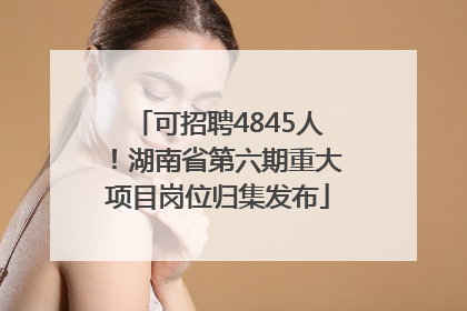 可招聘4845人！湖南省第六期重大项目岗位归集发布