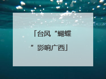 台风“蝴蝶”影响广西