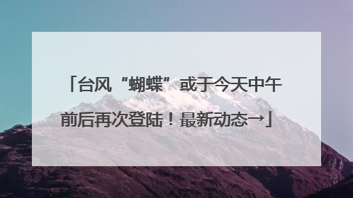 台风“蝴蝶”或于今天中午前后再次登陆！最新动态→