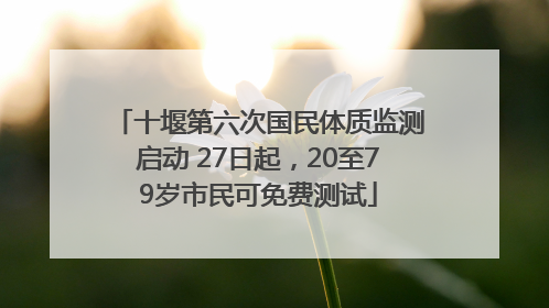十堰第六次国民体质监测启动 27日起，20至79岁市民可免费测试