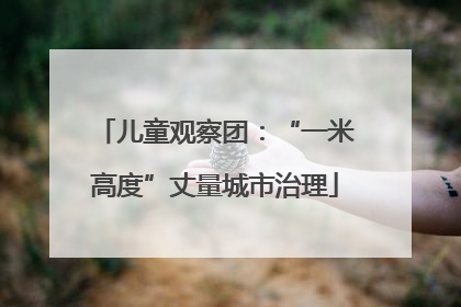 儿童观察团：“一米高度”丈量城市治理