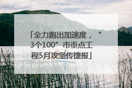 全力跑出加速度，“3个100”市重点工程5月攻坚传捷报