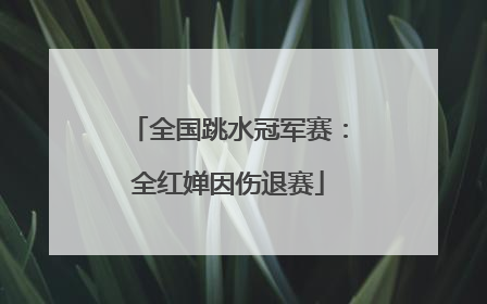 全国跳水冠军赛：全红婵因伤退赛