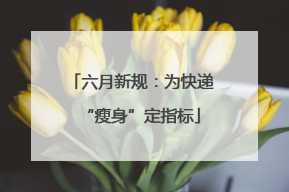 六月新规：为快递“瘦身”定指标