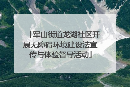 军山街道龙湖社区开展无障碍环境建设法宣传与体验督导活动