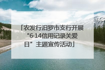 农发行汨罗市支行开展“6·14信用记录关爱日”主题宣传活动