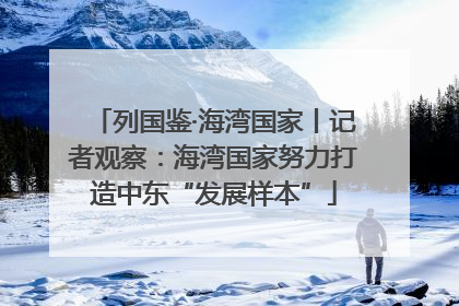 列国鉴·海湾国家丨记者观察：海湾国家努力打造中东“发展样本”